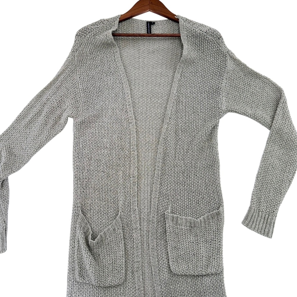Moon &‎ Madison Open Knit Longline Cardigan Sweater Sage Green Womens Medium